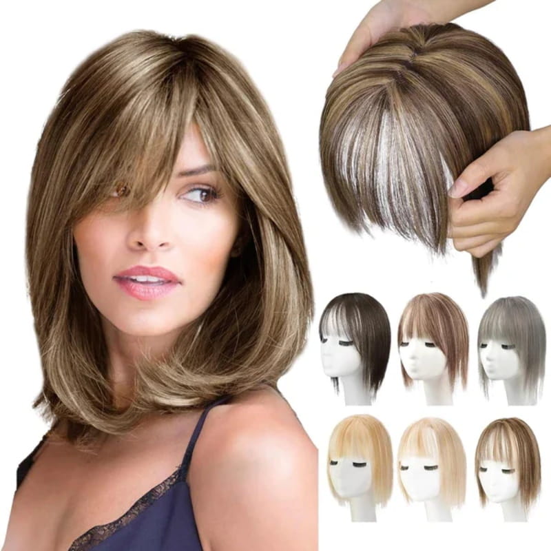 🔥Big price reduction🔥Natural Hair Toppers with Bangs for Women🛒