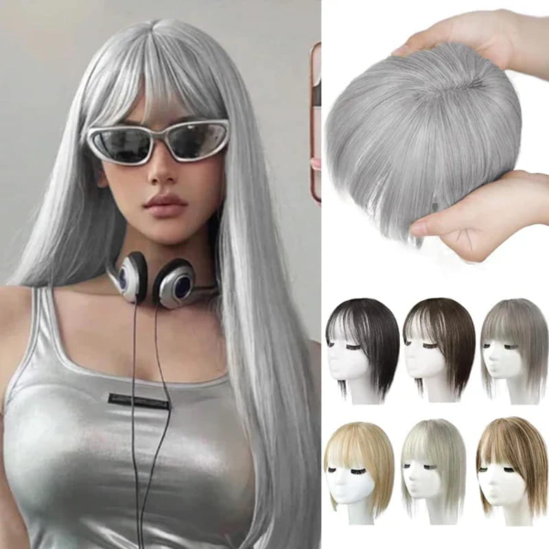 🔥Big price reduction🔥Natural Hair Toppers with Bangs for Women🛒