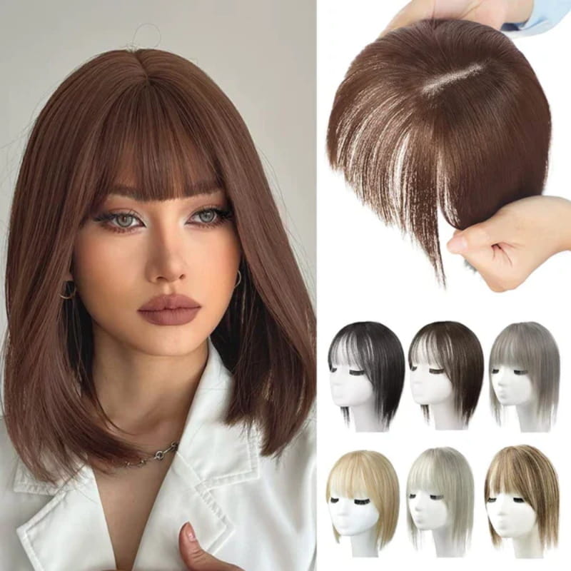 🔥Big price reduction🔥Natural Hair Toppers with Bangs for Women🛒