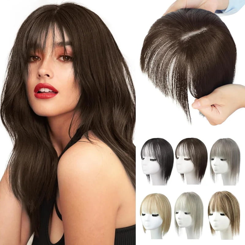 🔥Big price reduction🔥Natural Hair Toppers with Bangs for Women🛒