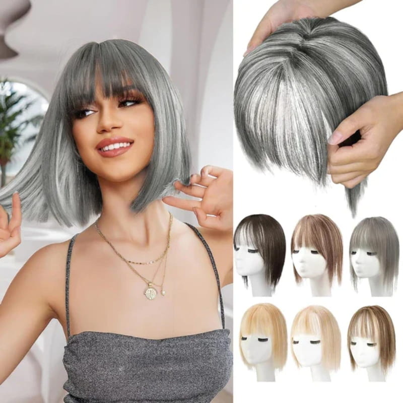 🔥Big price reduction🔥Natural Hair Toppers with Bangs for Women🛒
