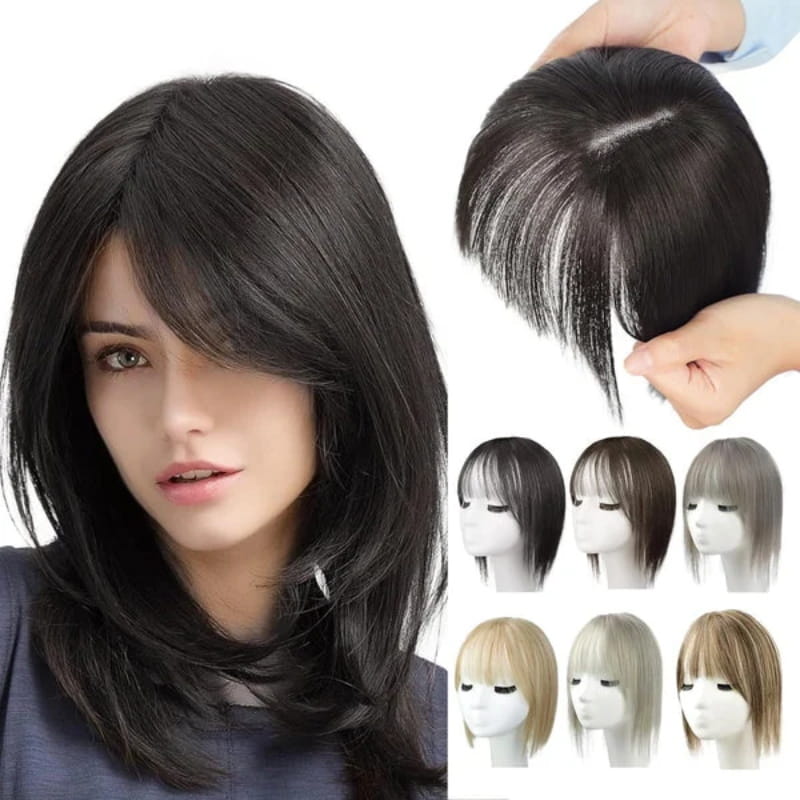 🔥Big price reduction🔥Natural Hair Toppers with Bangs for Women🛒