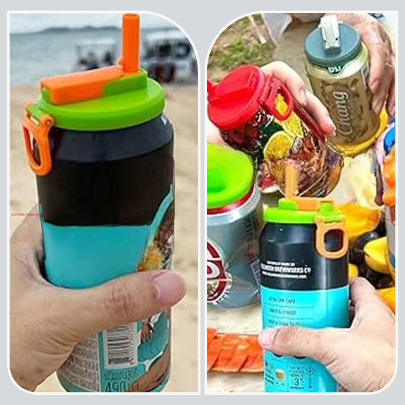 🍹 Silicone Straw Soda Can Lids - a good helper for outdoor drinking, drink more safely! 🍹