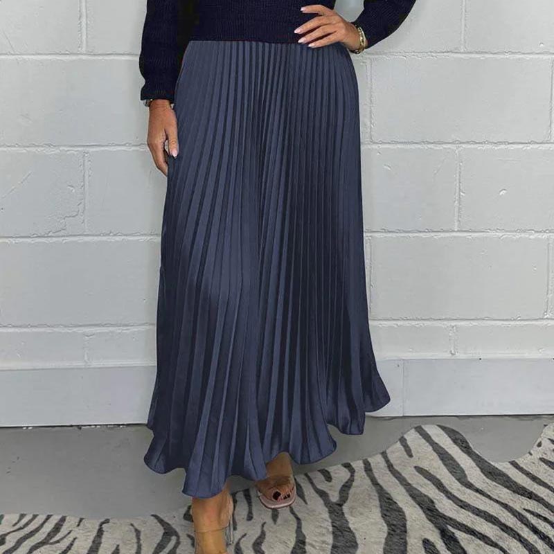 🌟 Seasonal Clearance at only £15.99! 🌟Women’s Stylish and Elegant Round-neck Pleated Dress