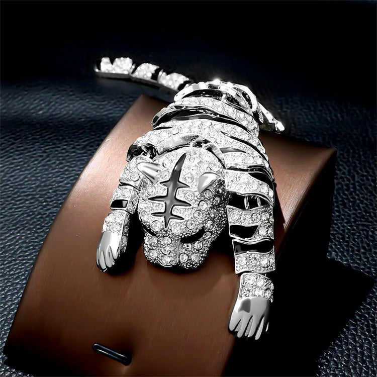 Luxurious Sparkling Tiger Brooch
