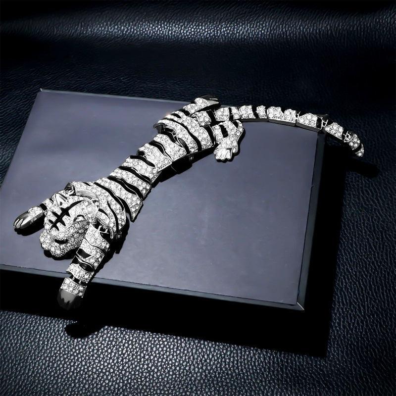 Luxurious Sparkling Tiger Brooch