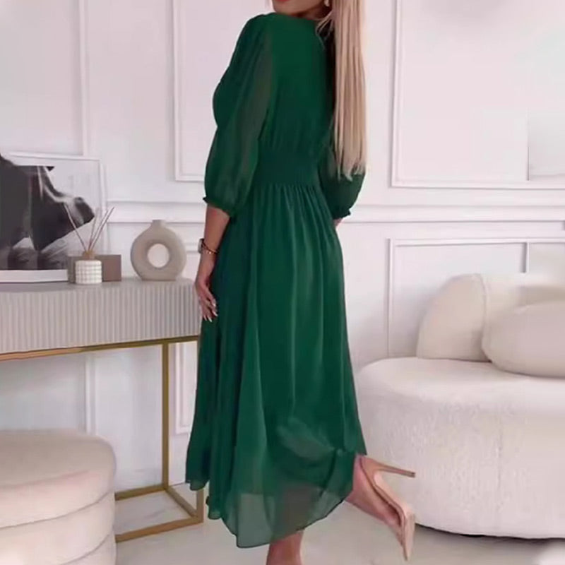 💖Limited Time Sale 49% OFF💖Women's V-neck Lightweight Chiffon Dresses