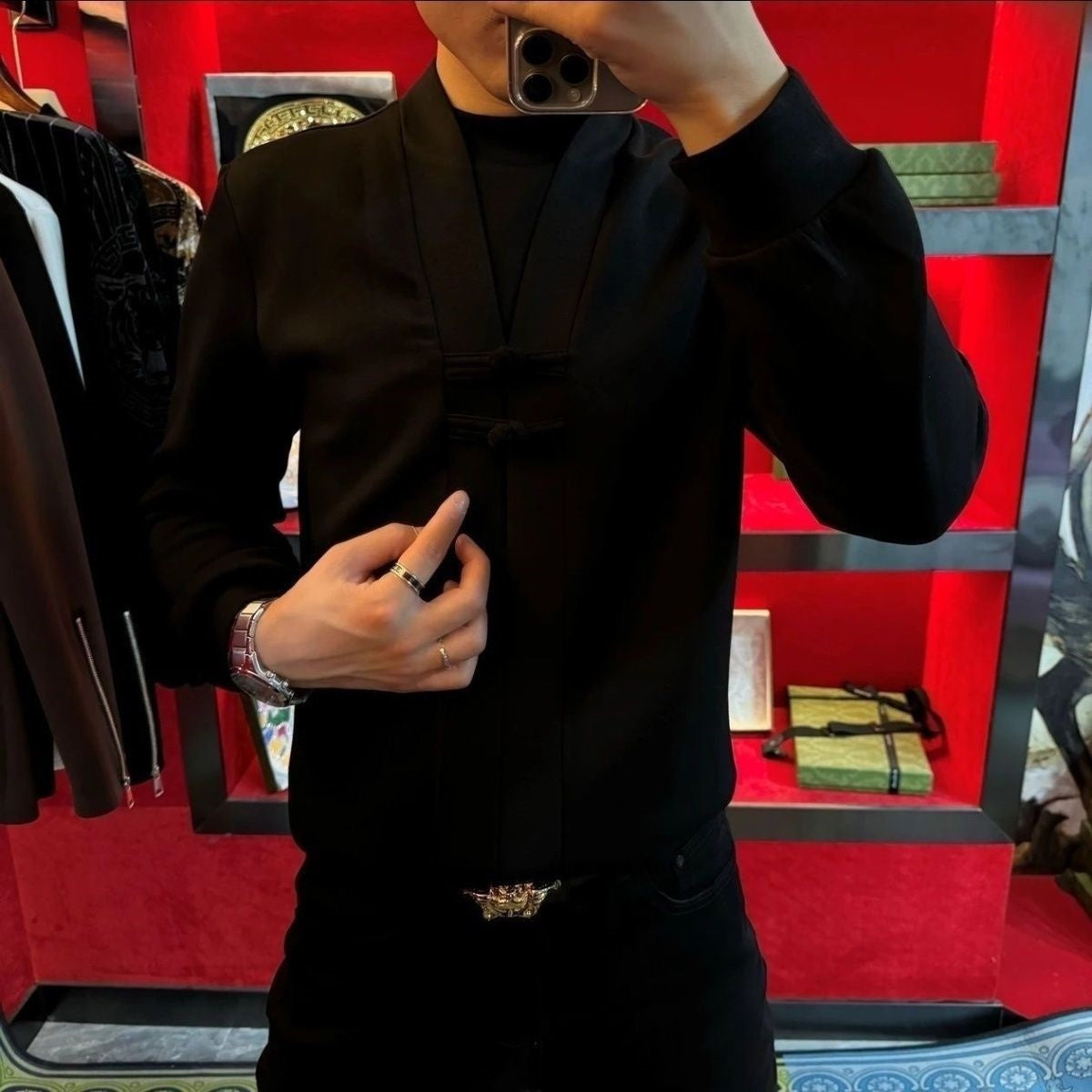 🔥🔥Men's Faux Two Piece Long Sleeve Top