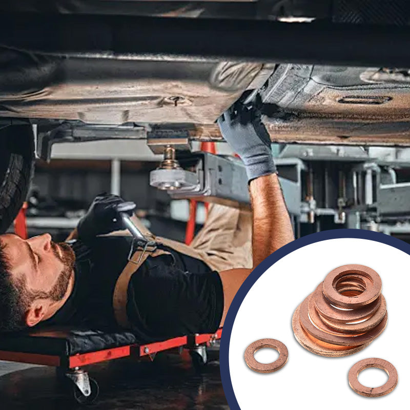 📀100/200 PCS Copper Flat Washer Assortment Kit