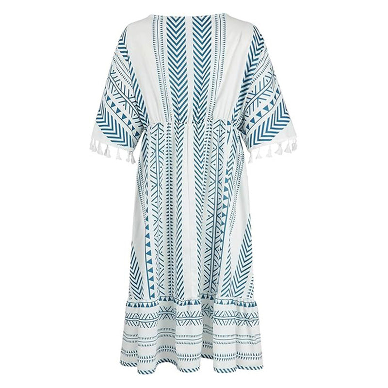 💃Big price reduction! 💝2025 Ethnic New Style Casual printed V-neck dress