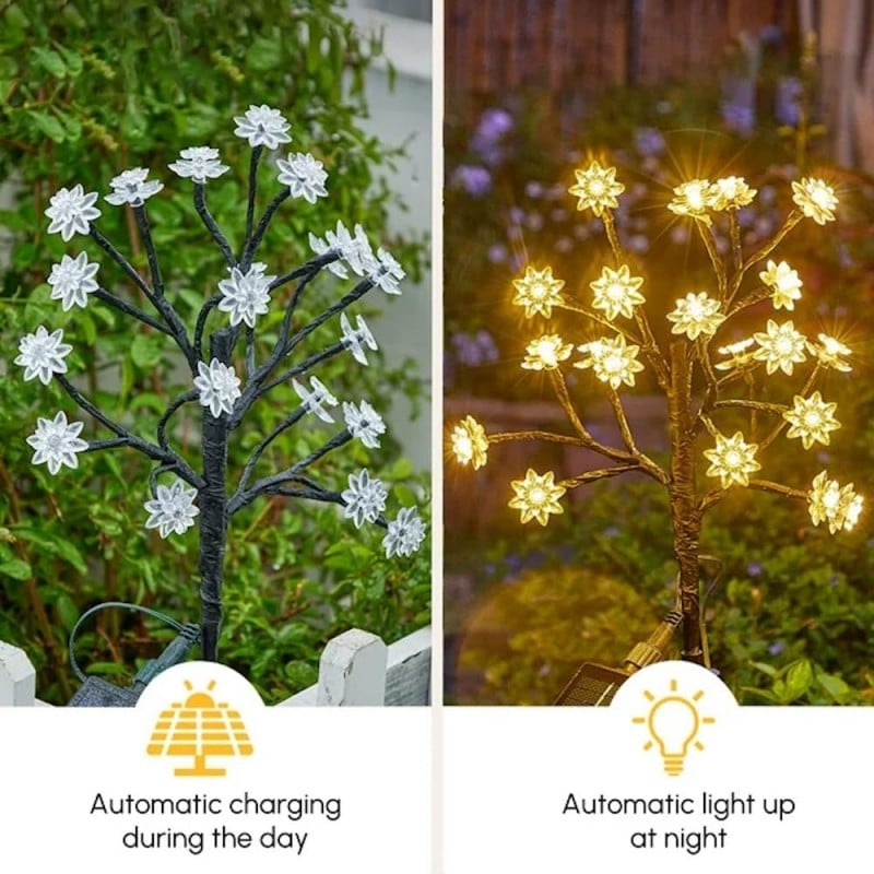 🔥LIMITED SALE 50% OFF🔥Outdoor Waterproof Cherry Blossom Multicolor Solar Garden Lights