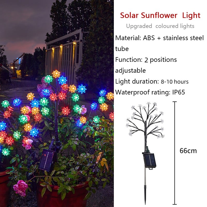 🔥LIMITED SALE 50% OFF🔥Outdoor Waterproof Cherry Blossom Multicolor Solar Garden Lights