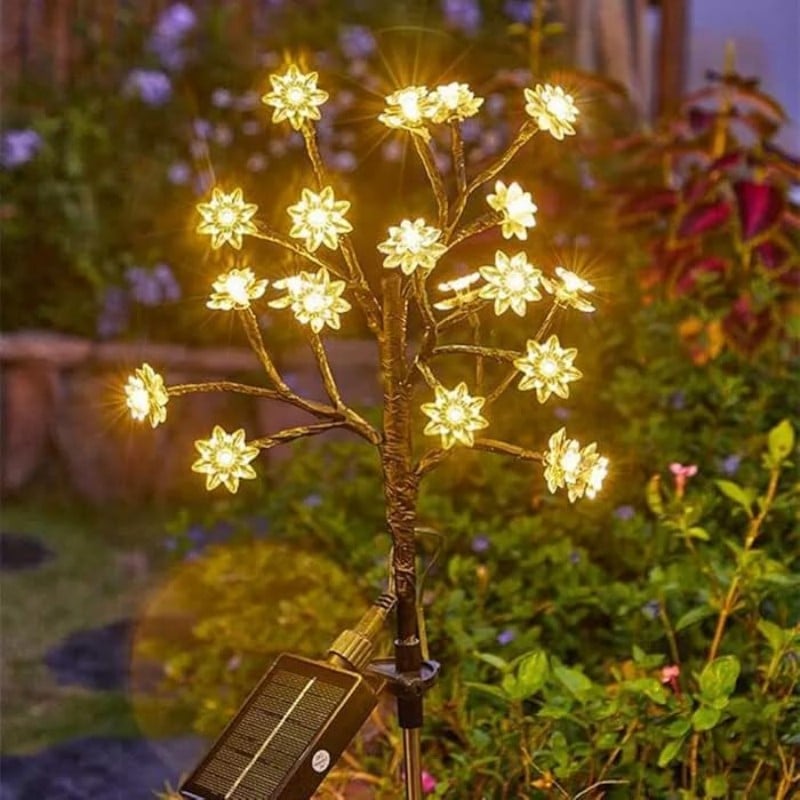 🔥LIMITED SALE 50% OFF🔥Outdoor Waterproof Cherry Blossom Multicolor Solar Garden Lights