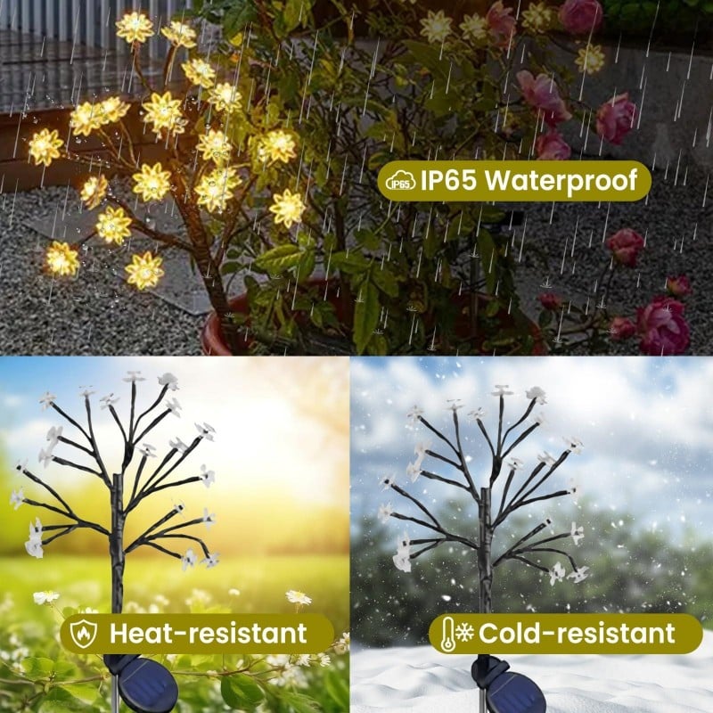🔥LIMITED SALE 50% OFF🔥Outdoor Waterproof Cherry Blossom Multicolor Solar Garden Lights