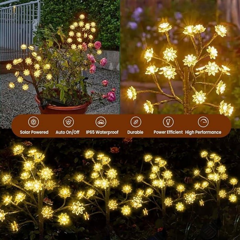 🔥LIMITED SALE 50% OFF🔥Outdoor Waterproof Cherry Blossom Multicolor Solar Garden Lights