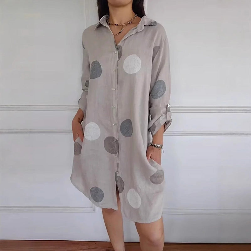 🌸Spring Specials💐 Women's Casual Printed Button-Down Shirt Dress