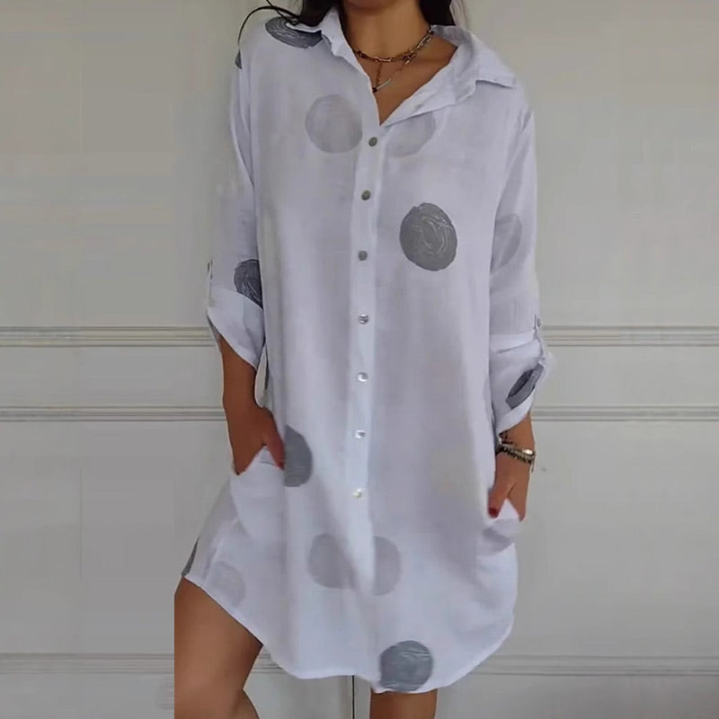 🌸Spring Specials💐 Women's Casual Printed Button-Down Shirt Dress