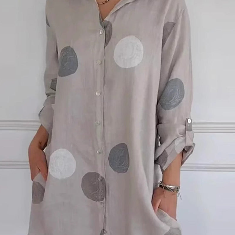 🌸Spring Specials💐 Women's Casual Printed Button-Down Shirt Dress