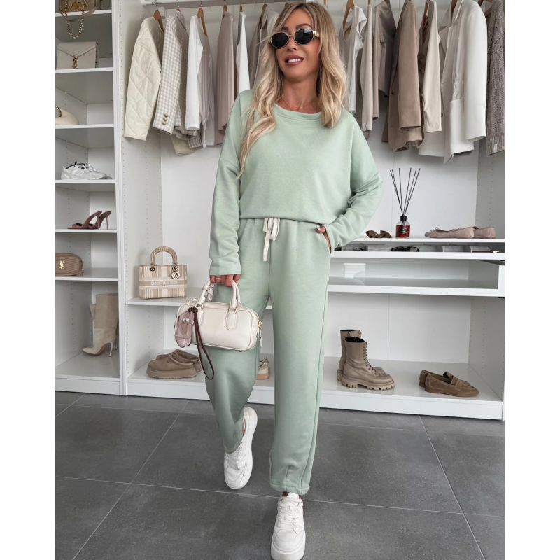 🌸Spring Specials🌸Solid Color Round Neck Top & Loose Pants 2-PCS Set
