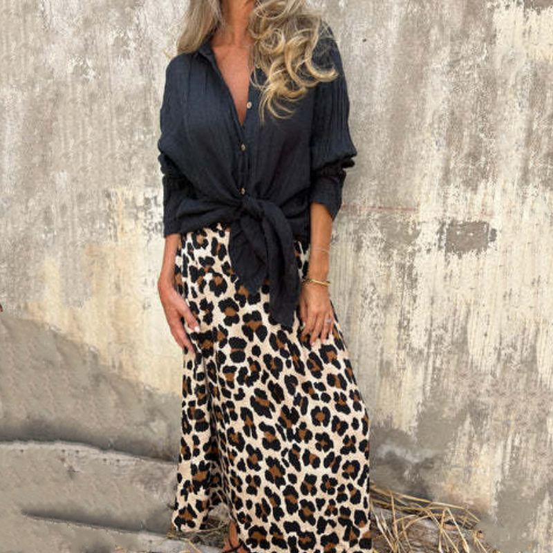 💕Spring New💕Women's Stylish Leopard Print Long Skirt