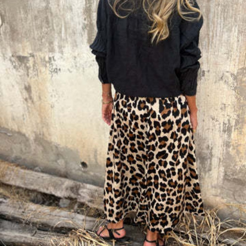 💕Spring New💕Women's Stylish Leopard Print Long Skirt