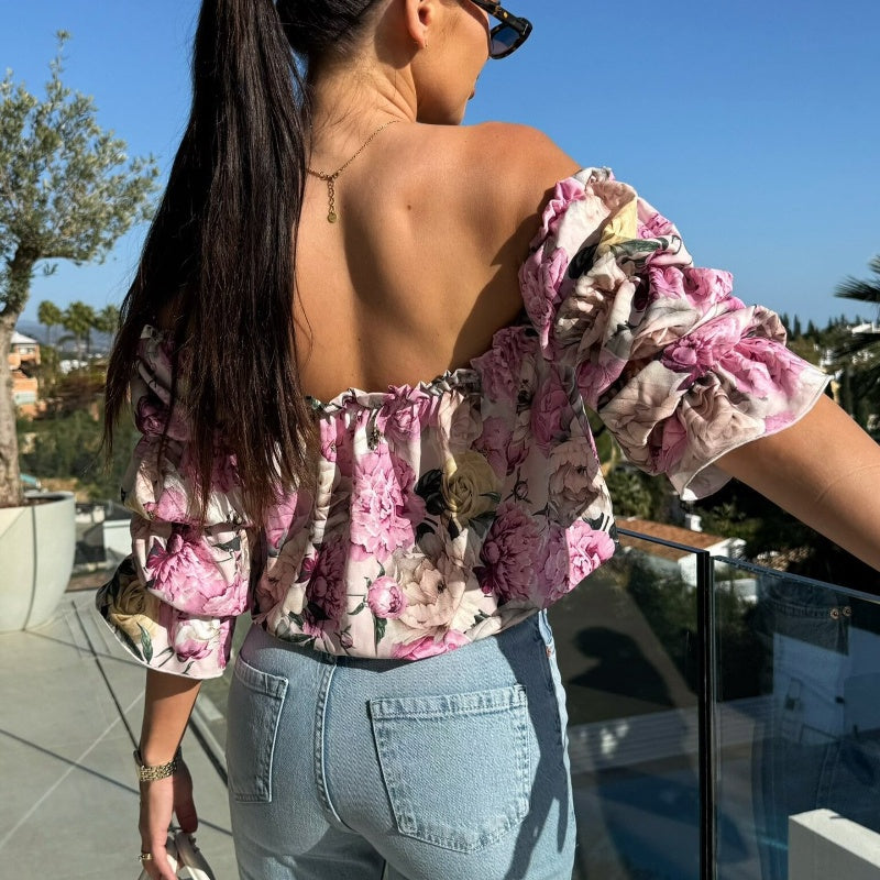 🌸🌸🌸Floral Print Smocked Off-the-Shoulder Top🌸🌸🌸