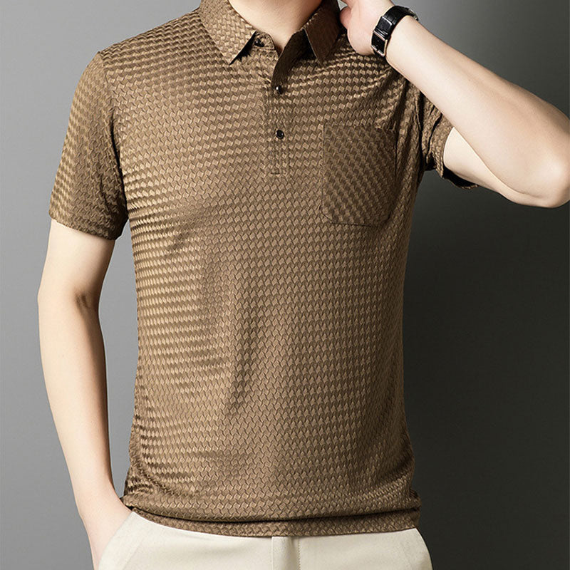 🔥Men’s Textured Short-Sleeve Shirt🌬️ Comfortable and Breathable, Stylish Texture, Perfect for Business and Casual Wear!