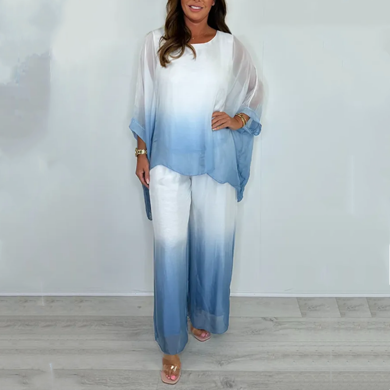 Mesh Mix Dip Dye Loose Flowy Top & Trouser Set🌺BUY 2 GET FREE SHIPPING