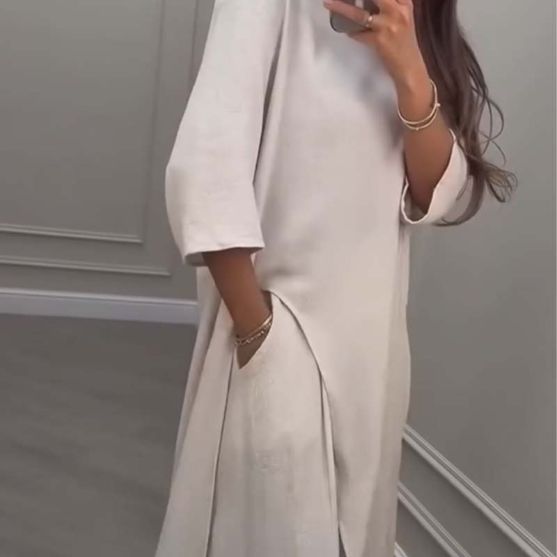 💃Limited Sale 50% OFF💕Solid Color Irregular Top & Wide-Leg Pants 2-PCS Set