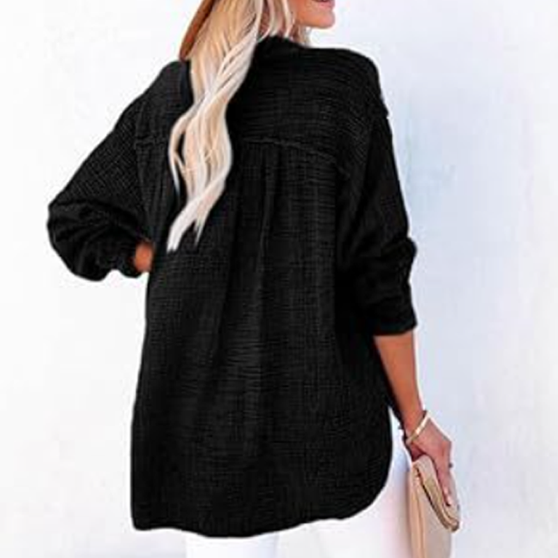 💖Limited Sale 50% OFF💖Women’s Casual Gauze Button Neck Long Sleeve Blouse