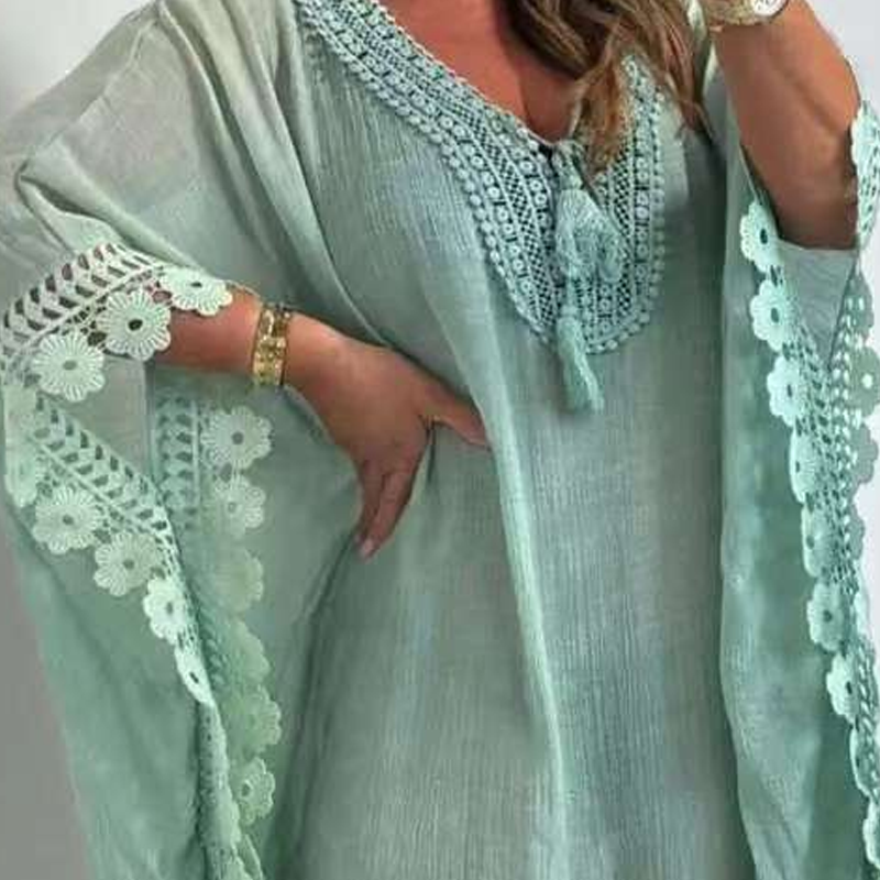 💖50% OFF💖Women's V-Neck Solid Color Mini Dress