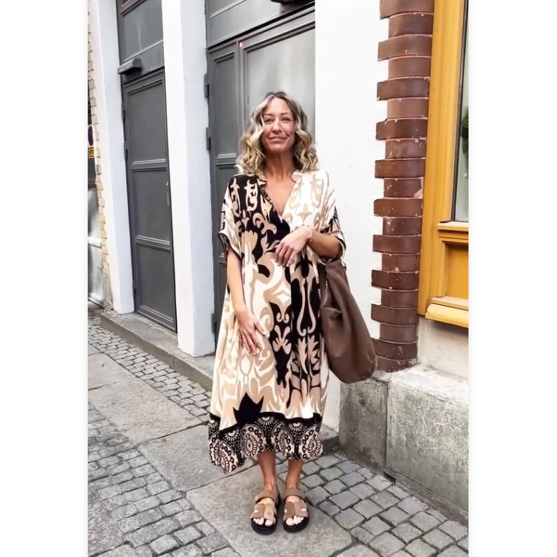 🔥Last Day Promotion 50% OFF🔥Women's Loose V-Neck Printed Dress