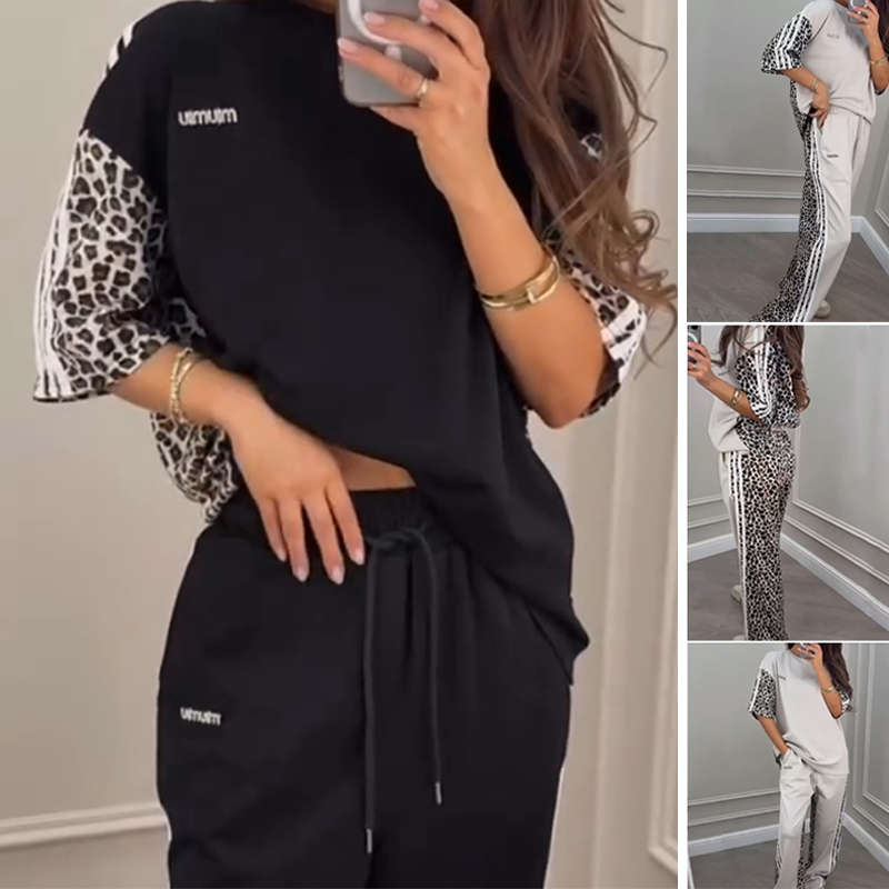 🔥Big price reduction🌺Leopard Print Patchwork Sweatshirt