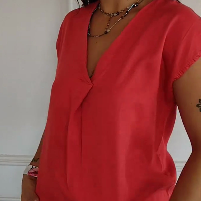🔥Big price reduction🌺Women’s Solid Color V-Neck Dolman Sleeve Top