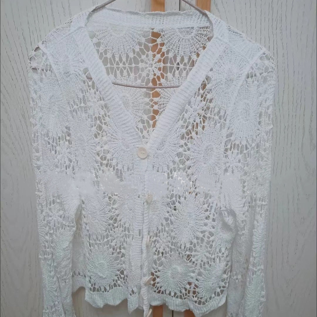 💖LAST DAY SALE 50% OFF💖Women's Lace V-Neck Long Sleeve Top