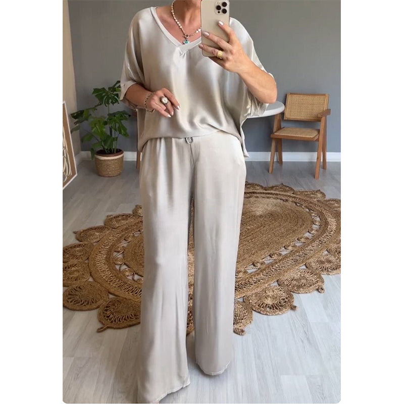 ⏳Time-limited Special⏰Loose Satin Women's Top & Pants Set