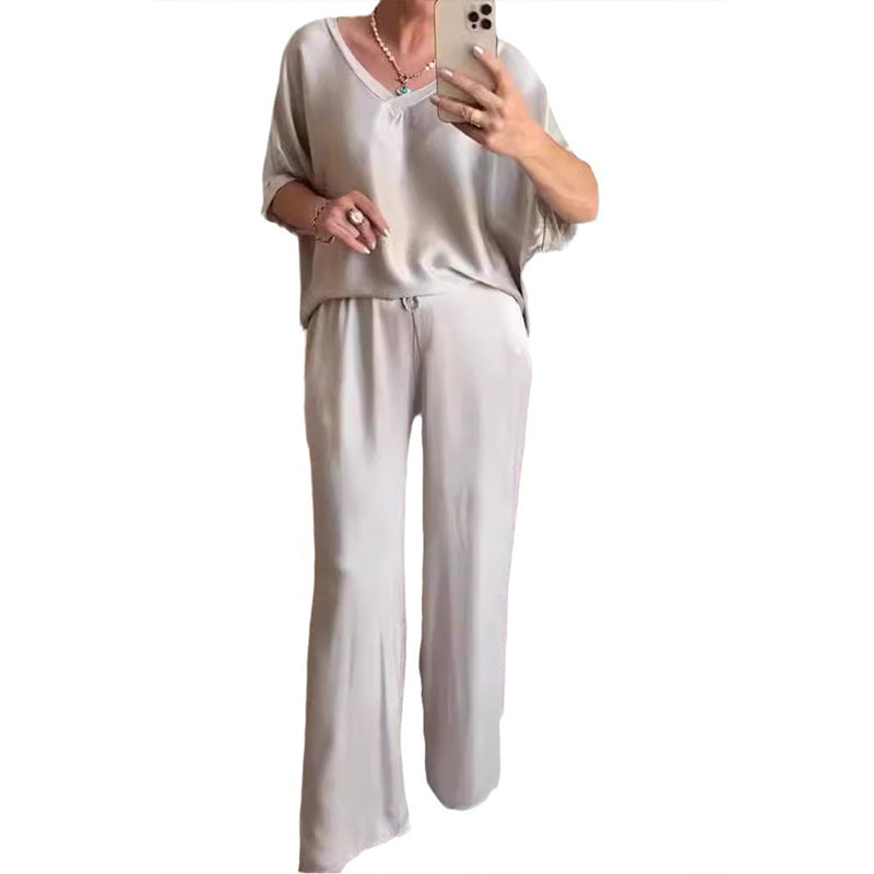⏳Time-limited Special⏰Loose Satin Women's Top & Pants Set