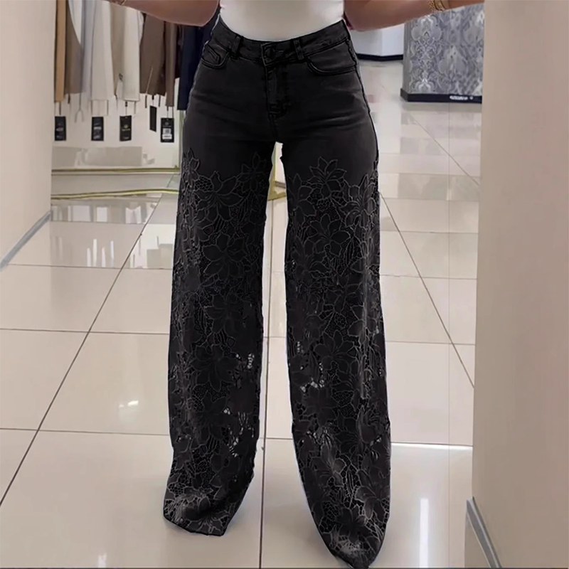 ⏳Time-limited Special⏰Fashion Lace Patchwork Denim Jeans