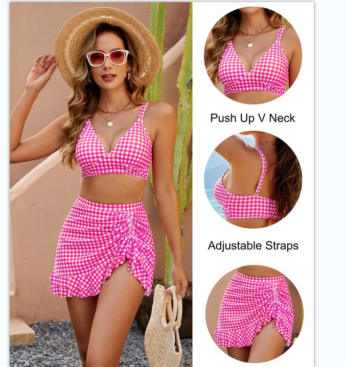 🏝️2025 Summer Hot Sale 68% OFF🌊Gingham High Waisted Tummy Control Bikini Sets👙