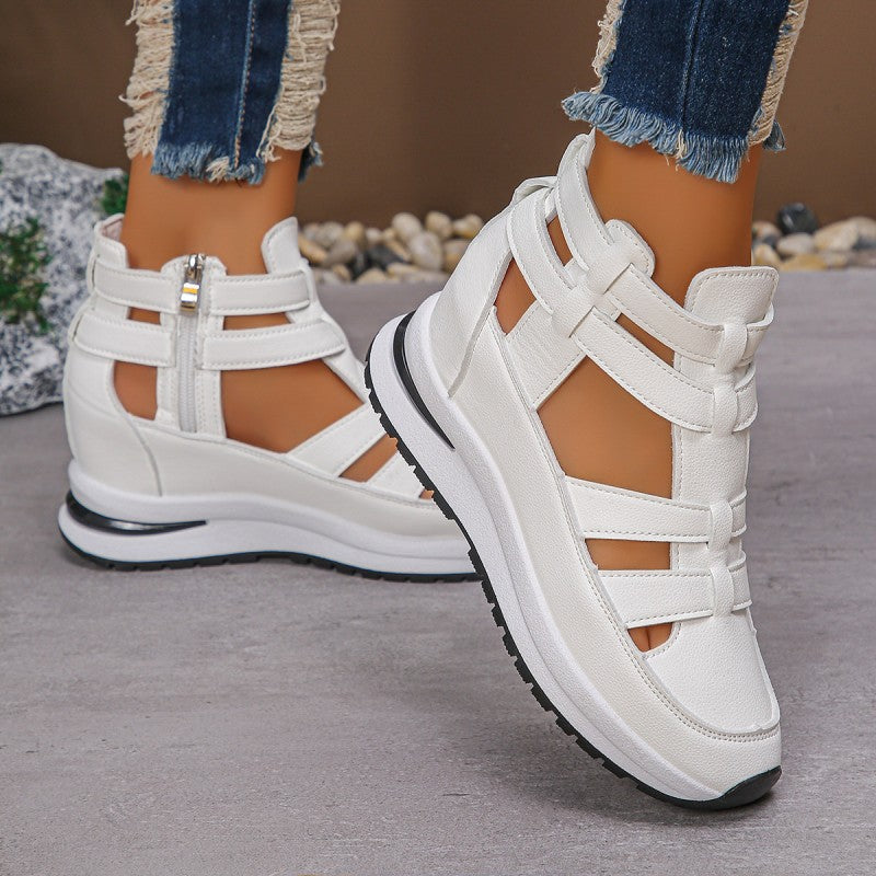 🏖️Summer Hot 🌼Women's Fashion Breathable Wedge Sandals with Side Zipper Closure