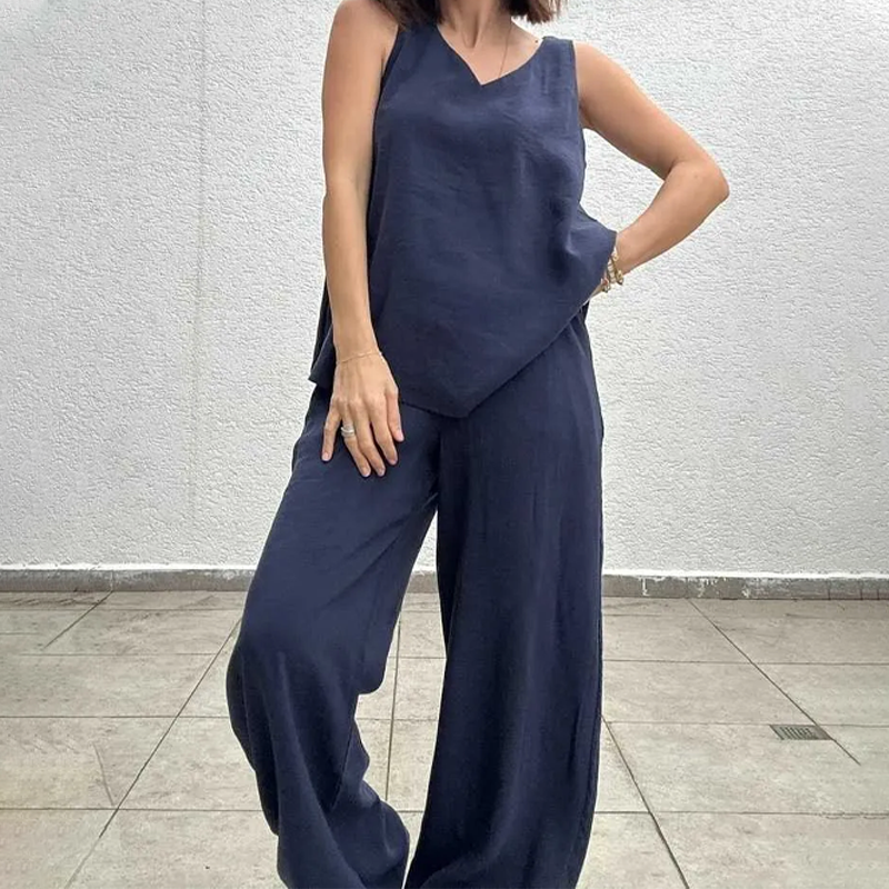 💗Summer Specials✨Women’s Sleeveless Top & Wide-Leg Pants Set