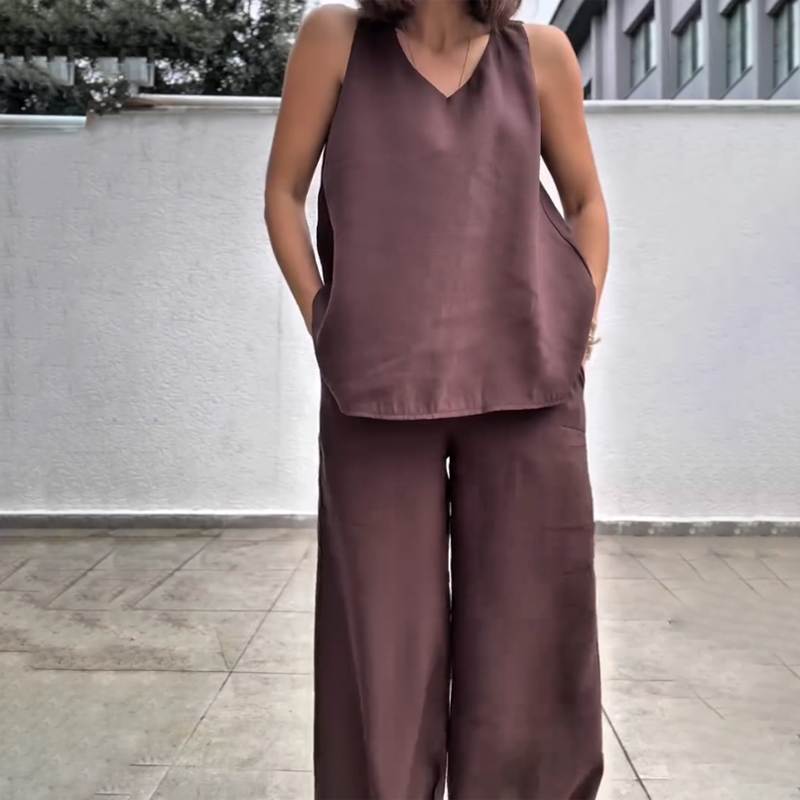 💗Summer Specials✨Women’s Sleeveless Top & Wide-Leg Pants Set