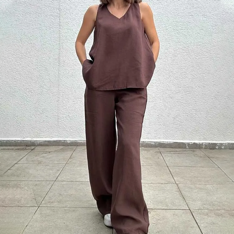 💗Summer Specials✨Women’s Sleeveless Top & Wide-Leg Pants Set