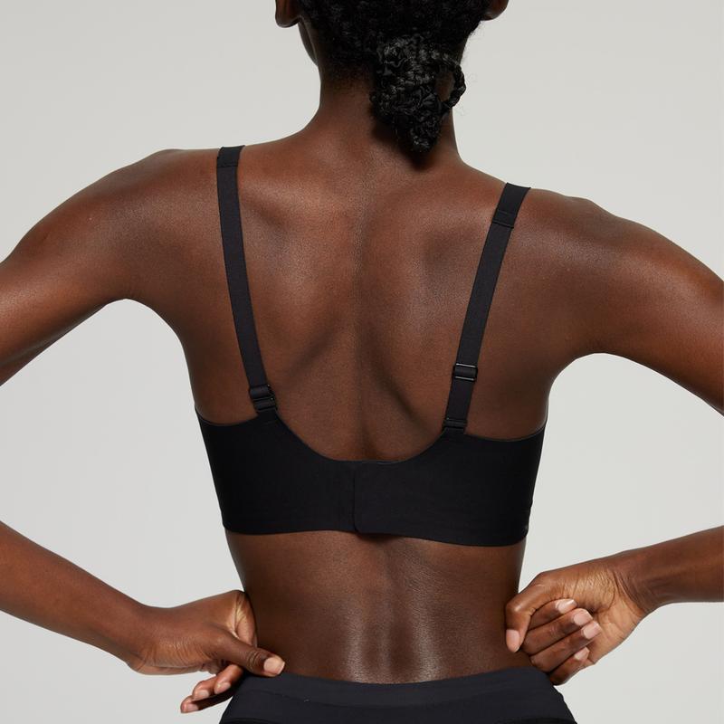 Womens Comfortable Wireless Bras Push Up Bralettes Seamless Tshirts Bras Deep V Everyday Bras