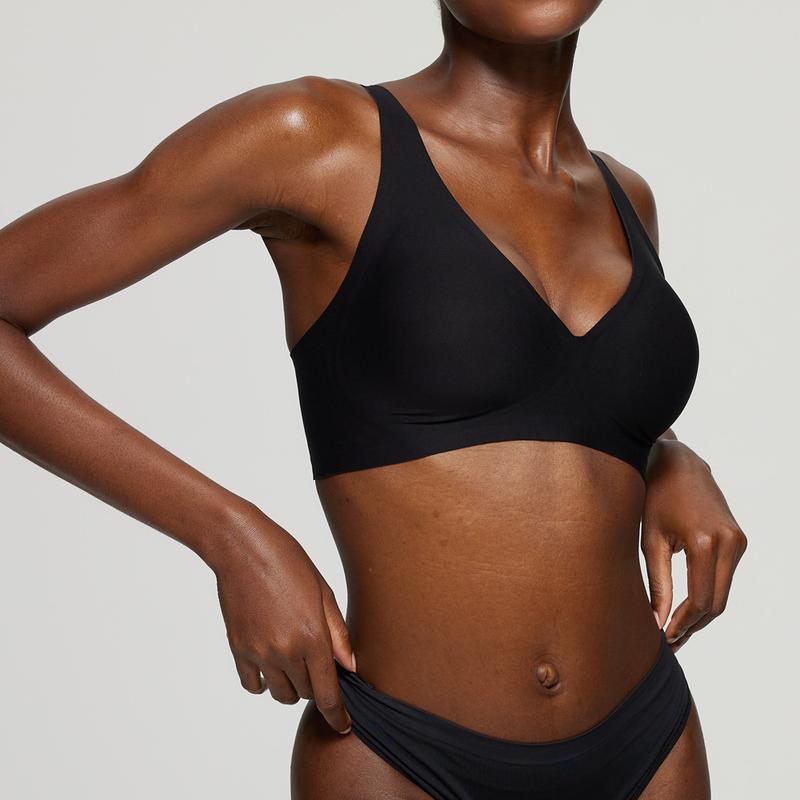 Womens Comfortable Wireless Bras Push Up Bralettes Seamless Tshirts Bras Deep V Everyday Bras