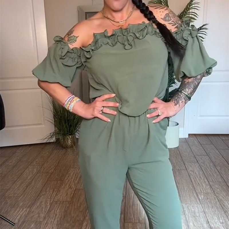 🔥Hot Sale 50% korting🔥Off-the-shoulder jumpsuit met ruches