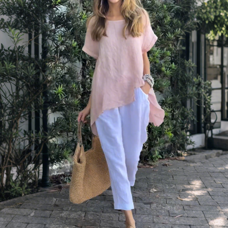 Women's Lightweight Flowy Top and Pants Set