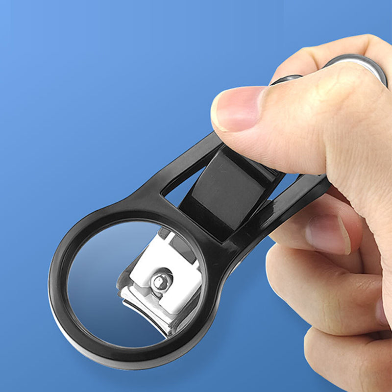 🔍✂️Splash-Proof Nail Clipper with Magnifying Glass