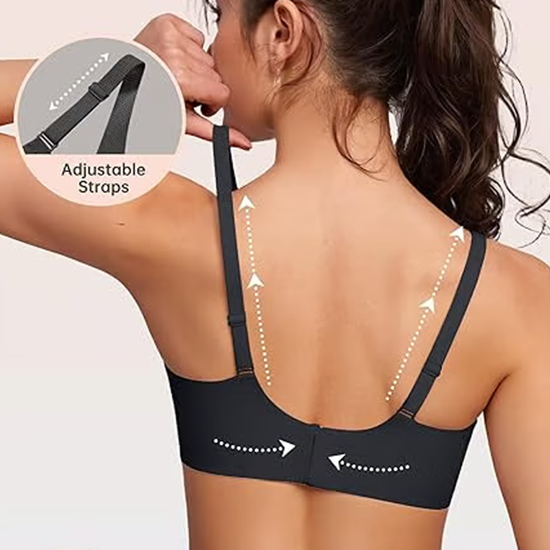 💜LAST DAY-50% OFF💜Jelly Wireless Womens Comfortable Wireless Bras Push Up Bralettes Seamless Tshirts Bras Deep V Everyday Bras