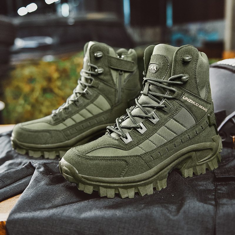 Men's Waterproof Outdoor Anti-Puncture Work Combat Boots Army Boots (Durability Upgrade) EU